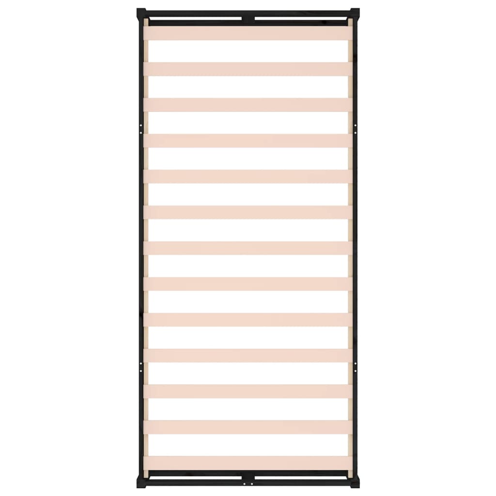 Giroletto Nero 90x190 cm Single in Legno Massello 820830