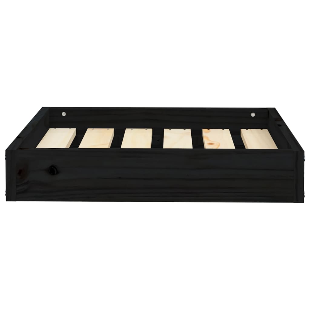 Cuccia per Cani Nera 51,5x44x9 cm in Legno Massello di Pino 820850