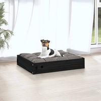 Cuccia per Cani Nera 51,5x44x9 cm in Legno Massello di Pino 820850