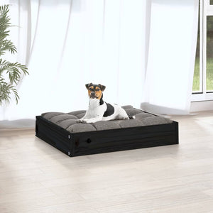 Cuccia per Cani Nera 51,5x44x9 cm in Legno Massello di Pino 820850