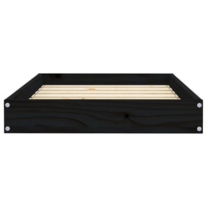 Cuccia per Cani Nera 71,5x54x9 cm in Legno Massello di Pino 820860