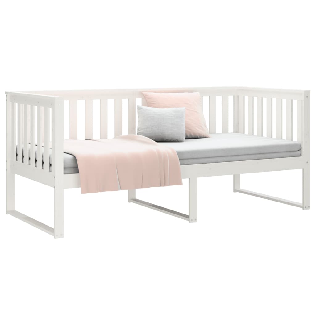 Dormeuse senza Materasso-Divano Letto-Struttura Letto Bianca 90x200 cm Legno Massello Pino 981084