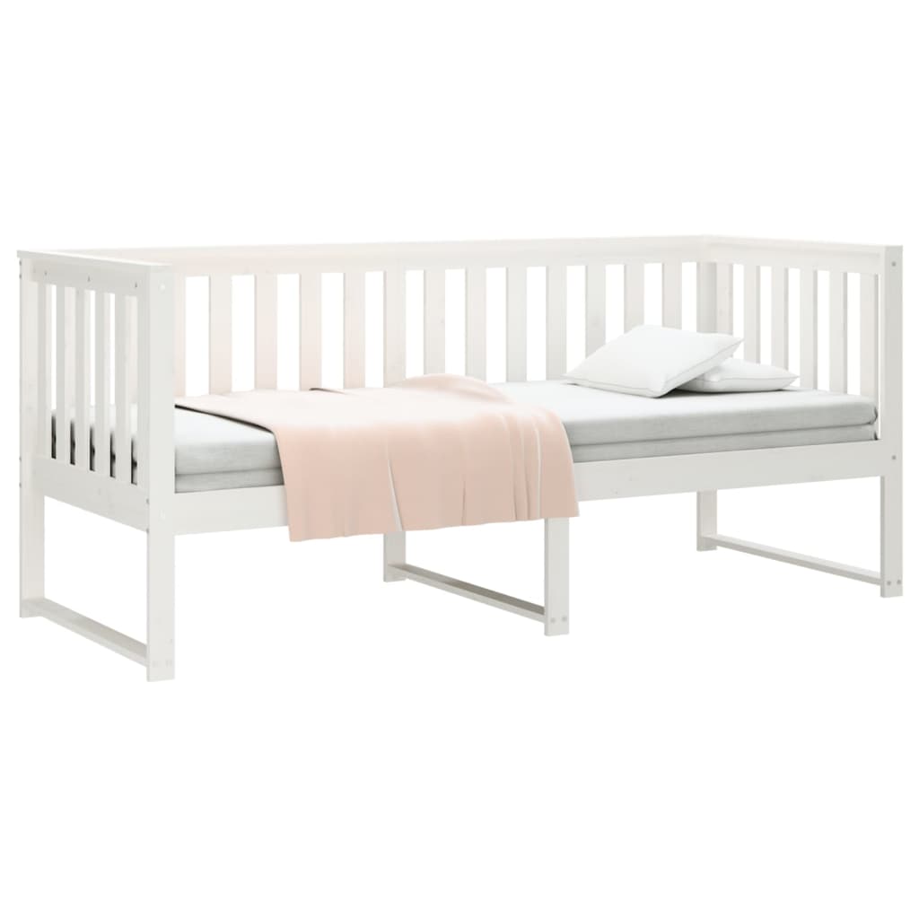 Dormeuse senza Materasso-Divano Letto-Struttura Letto Bianca 80x200 cm Legno Massello Pino 739398