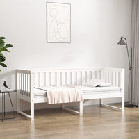 Dormeuse senza Materasso-Divano Letto-Struttura Letto Bianca 80x200 cm Legno Massello Pino 739398