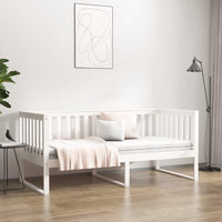 Dormeuse senza Materasso Bianca 90x190 cm Legno Massello Pino