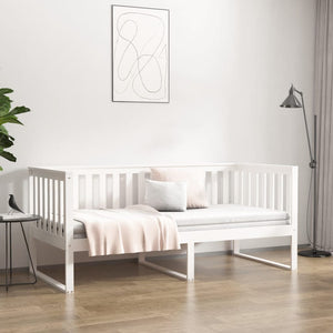Dormeuse senza Materasso Bianca 90x190 cm Legno Massello Pino