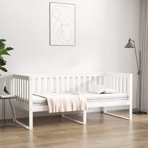 Dormeuse senza Materasso-Divano Letto-Struttura Letto Bianca 90x190 cm Legno Massello Pino 360383