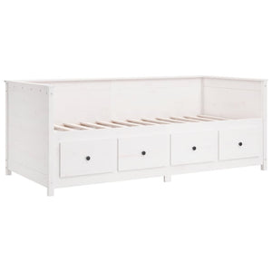 Dormeuse senza Materasso Bianca 90x200 cm Legno Massello Pino 820902