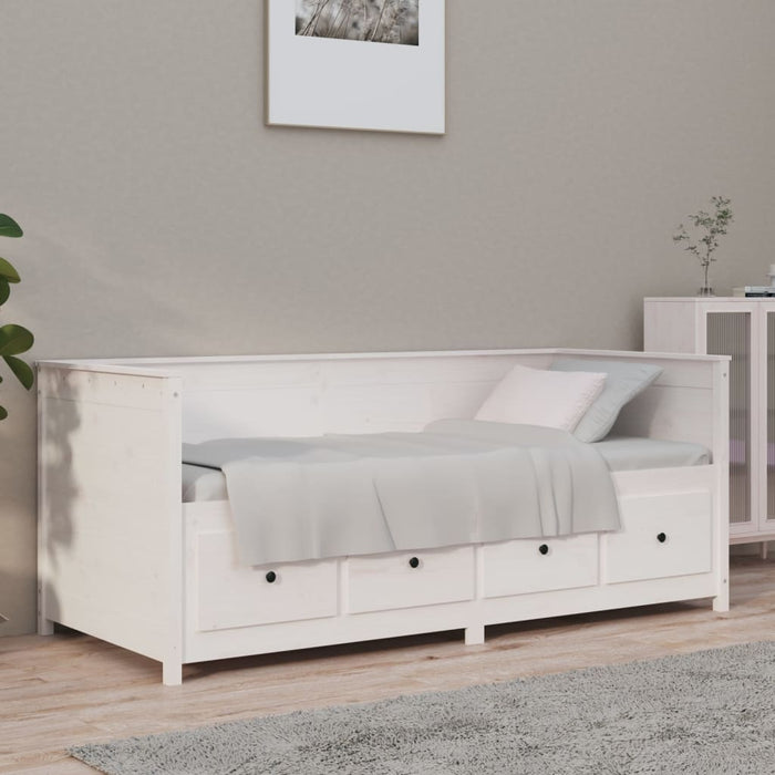 Dormeuse senza Materasso-Divano Letto-Struttura Letto Bianco 75x190 cm in Legno di Pino 942691