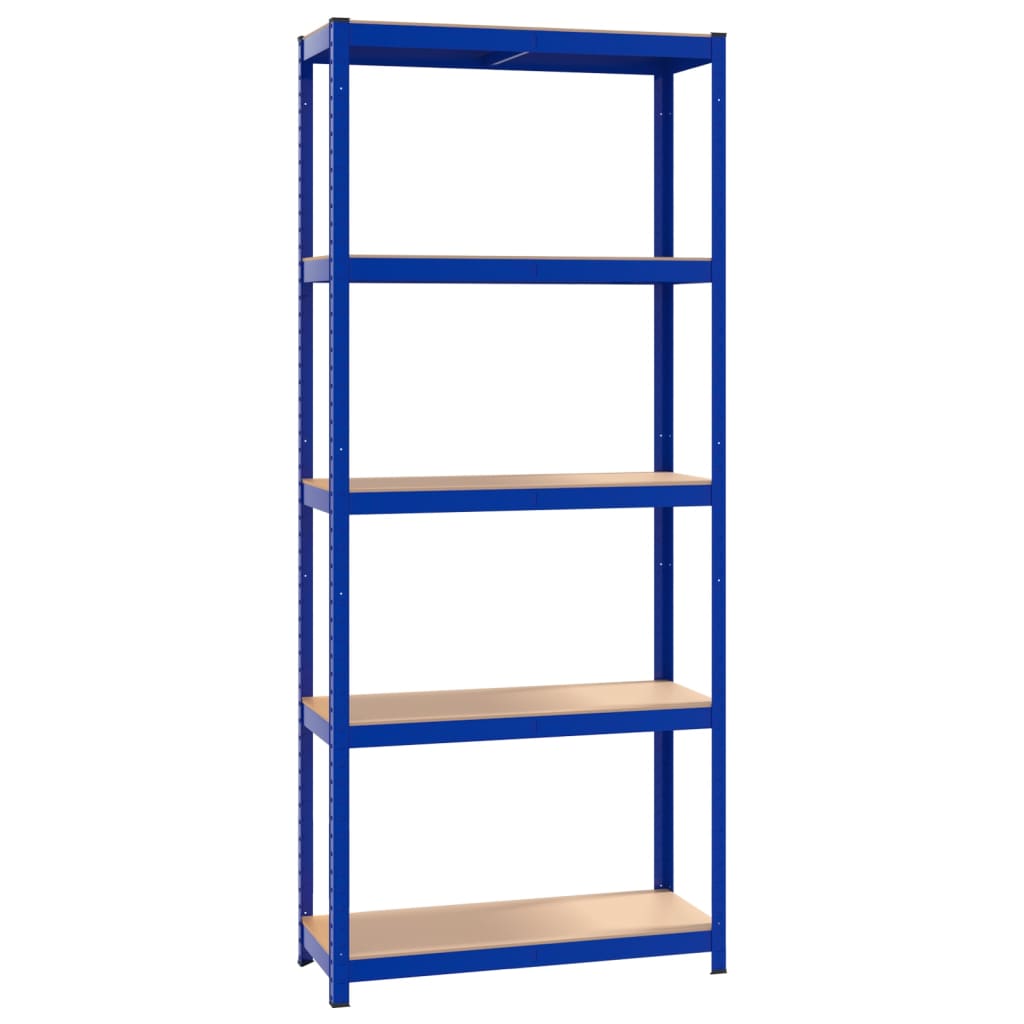 Scaffali a 5 Ripiani 3 pz Blu in Acciaio e Legno Multistrato cod mxl 53545