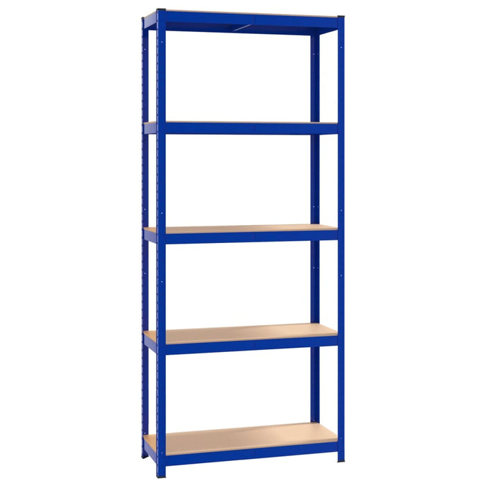 Scaffali a 5 Ripiani 3 pz Blu in Acciaio e Legno Multistrato cod mxl 53545