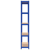 Scaffali a 5 Ripiani 3 pz Blu in Acciaio e Legno Multistrato cod mxl 53545