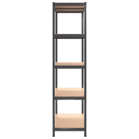 Mensola Portaoggetti 5 Strati Antracite in Acciaio e Legno cod mxl 52875