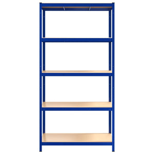 Mensola 5 Strati Blu in Acciaio e Legno Multistrato cod mxl 48925