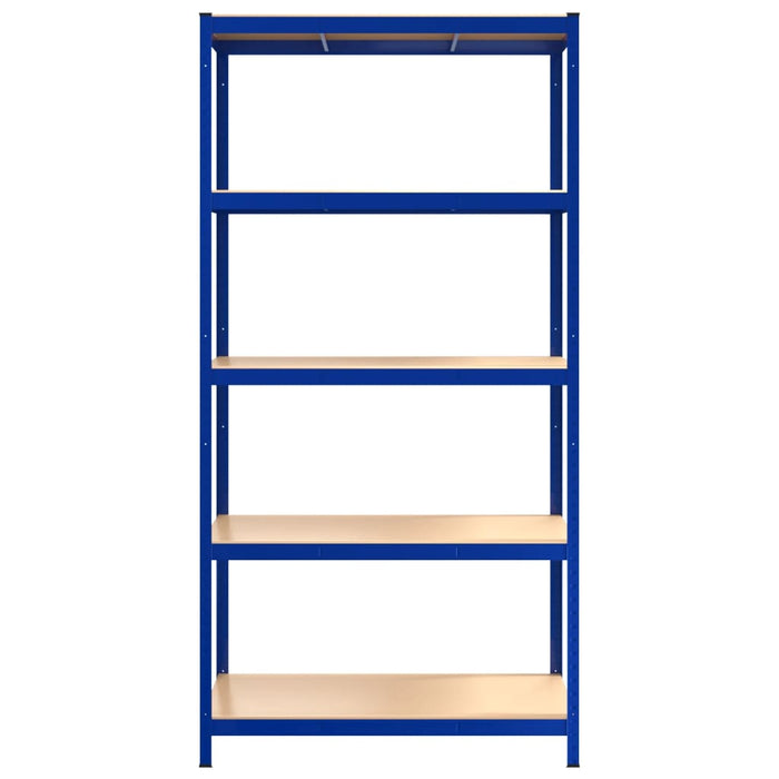 Mensola 5 Strati Blu in Acciaio e Legno Multistrato cod mxl 48925