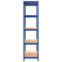 Mensola 5 Strati Blu in Acciaio e Legno Multistrato cod mxl 48925