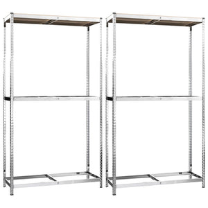 Portapneumatici a 2 Livelli 2pz Argento 110x40x180cm in Acciaio 152894