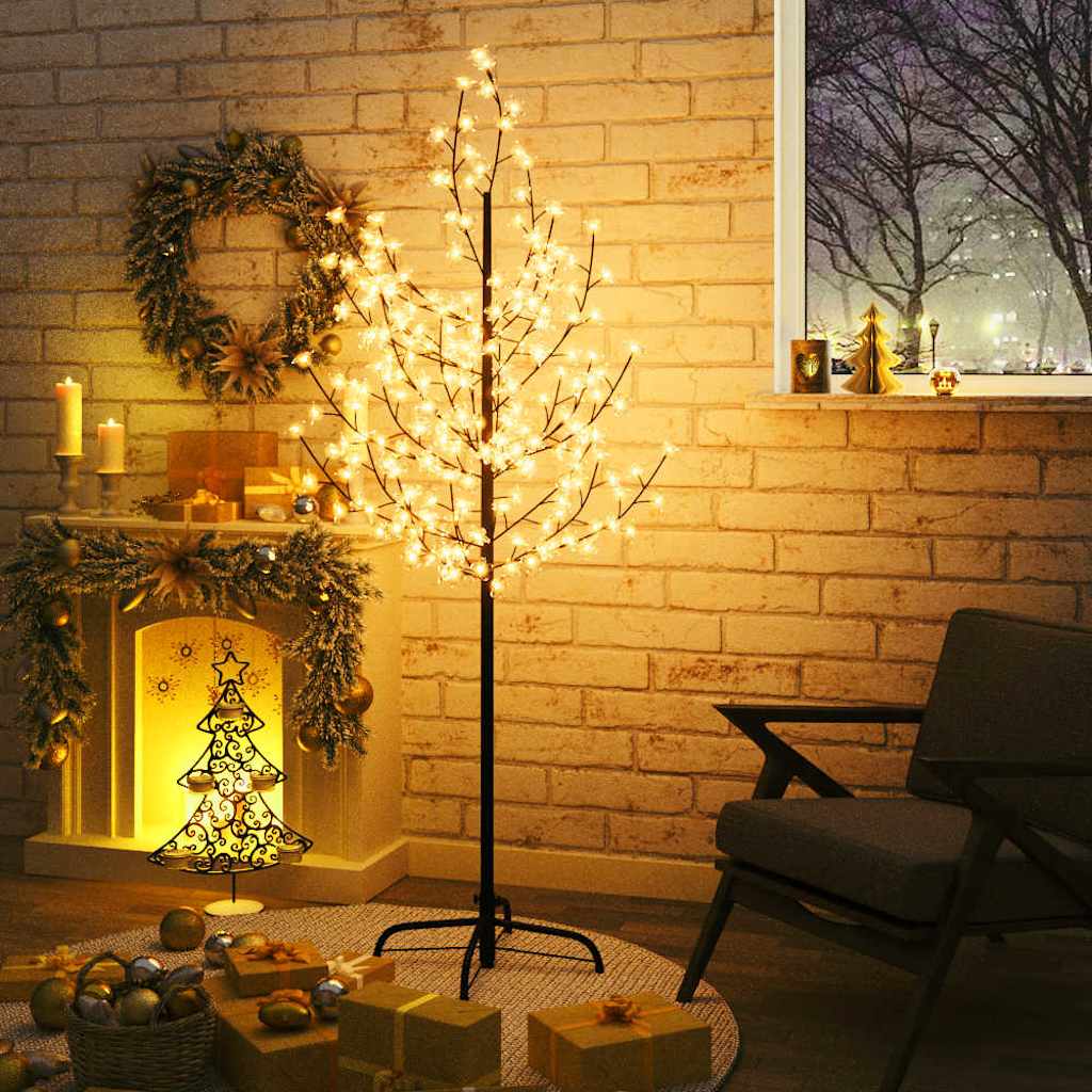 Albero di Ciliegio con 200 LED Bianco Caldo 180 cm 345132