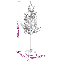Albero di Ciliegio con 220 LED Bianco Caldo 220 cm 345133