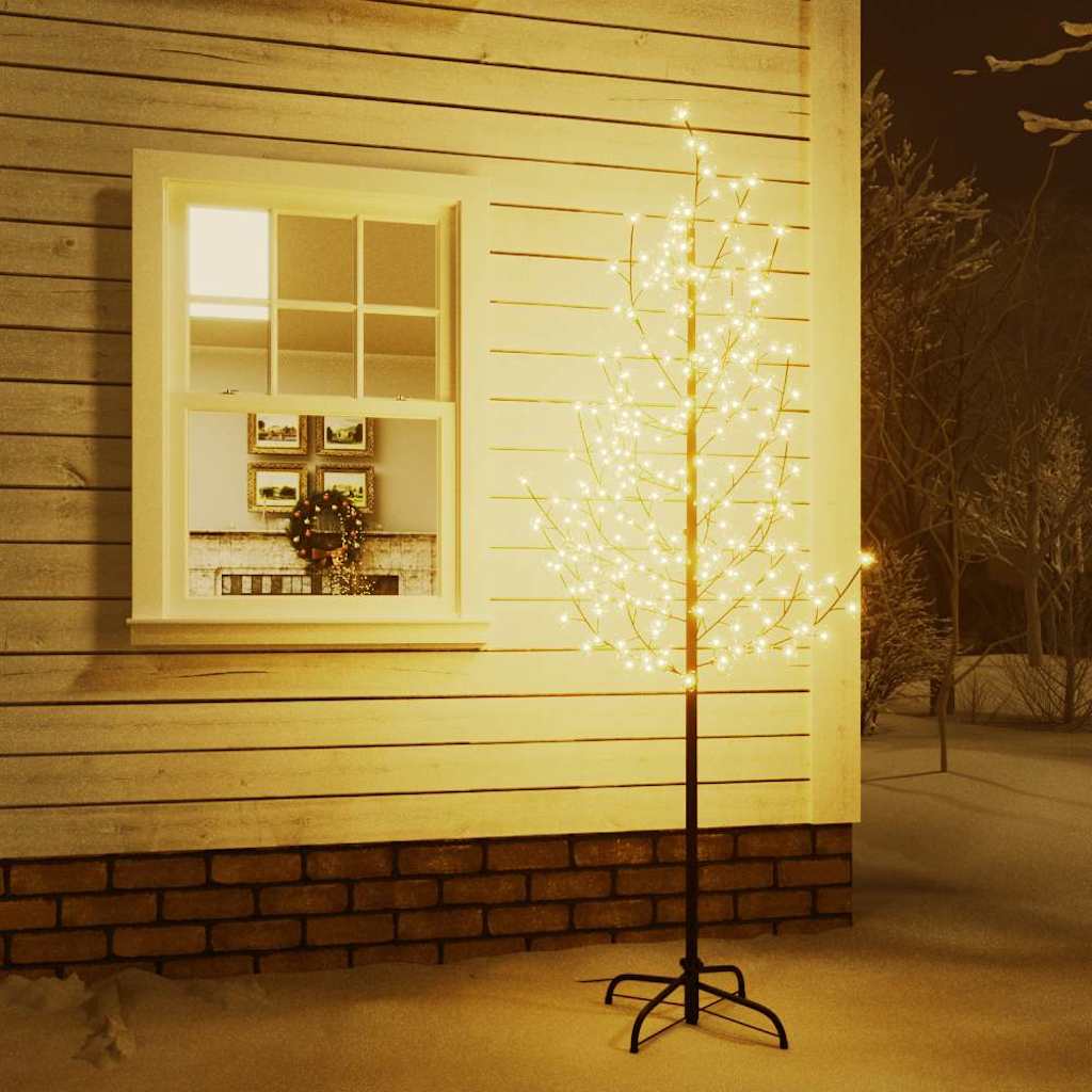 Albero di Ciliegio con 220 LED Bianco Caldo 220 cm 345133