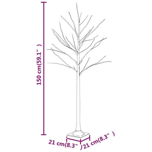 Betulla con LED Bianco Caldo 72 LED 150 cm 345143