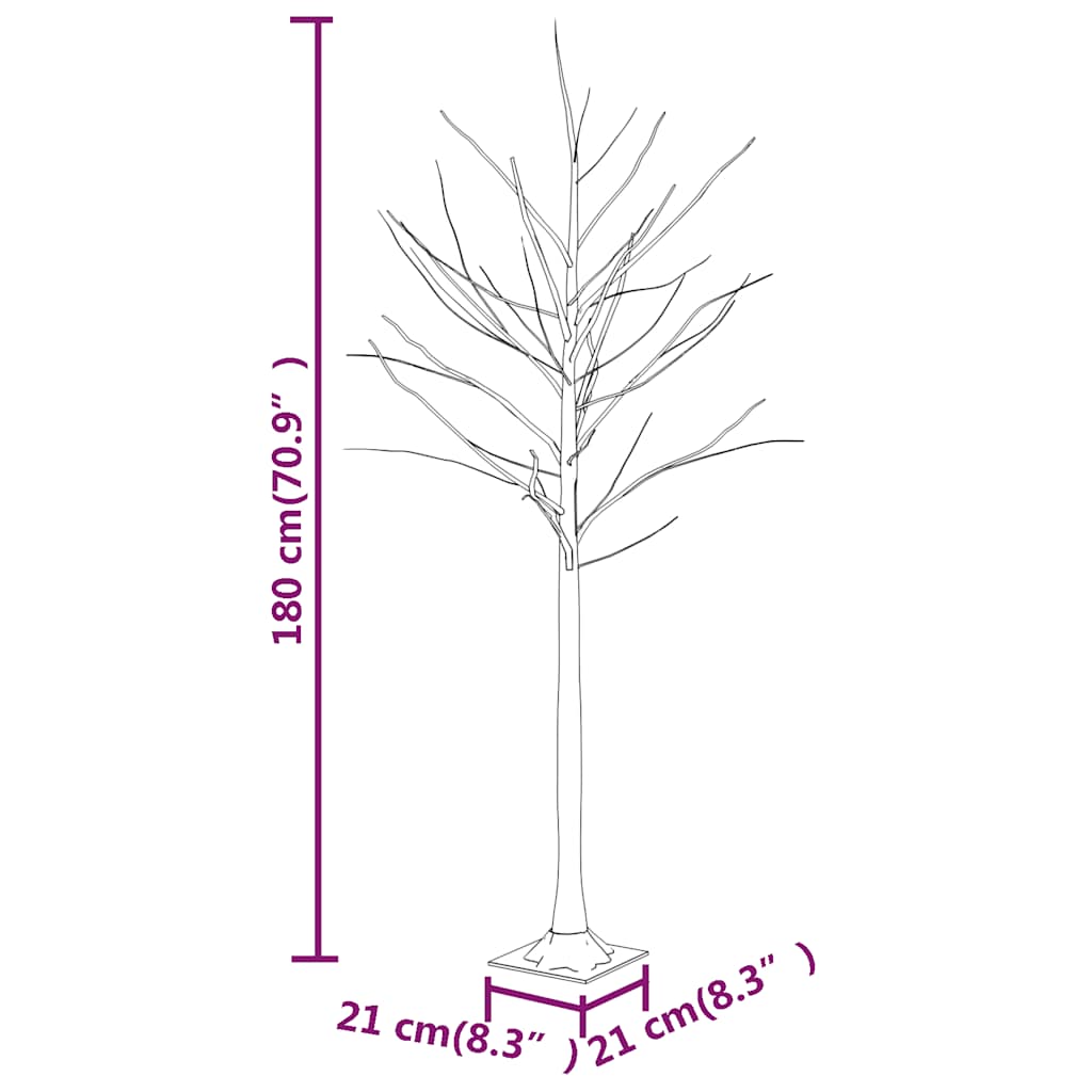 Betulla con LED Bianco Caldo 96 LED 180 cm 345144