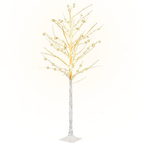 Betulla con LED Bianco Caldo 128 LED 220 cm 345145
