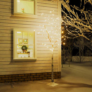 Betulla con LED Bianco Caldo 128 LED 220 cm 345145