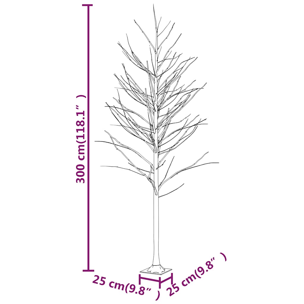 Betulla con LED Bianco Caldo 240 LED 300 cm 345146