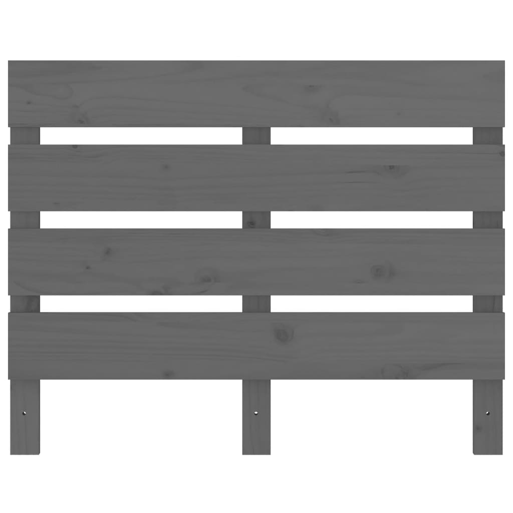 Testiera per Letto Grigia 100x3x80 cm in Legno Massello di Pino 821334