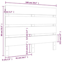 Testiera per Letto-Testata-Testiera Decorativa Nera 100x3x80 cm in Legno Massello di Pino