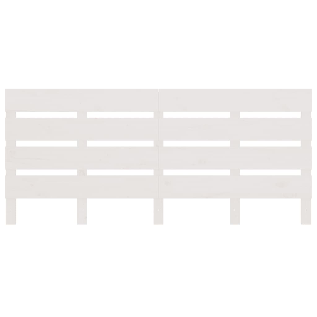 Testiera per Letto Bianca 120x3x80 cm in Legno Massello di Pino
