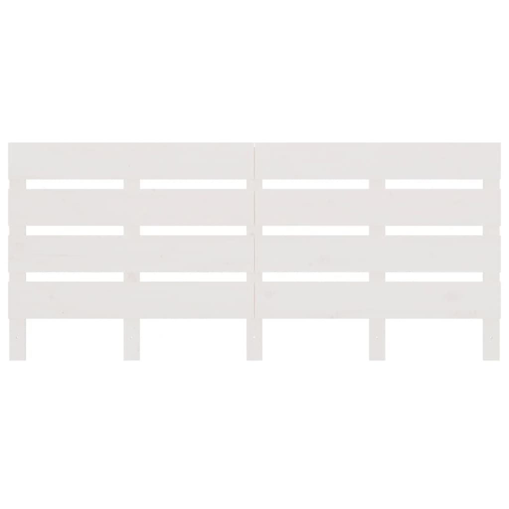 Testiera per Letto Bianca 140x3x80 cm in Legno Massello di Pino 821343