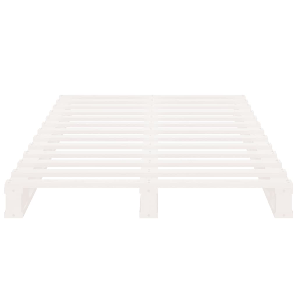 Letto a Pallet Bianco 90x200 cm in Legno Massello di Pino 821378
