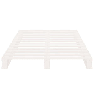 Letto a Pallet Bianco 90x200 cm in Legno Massello di Pino 821378