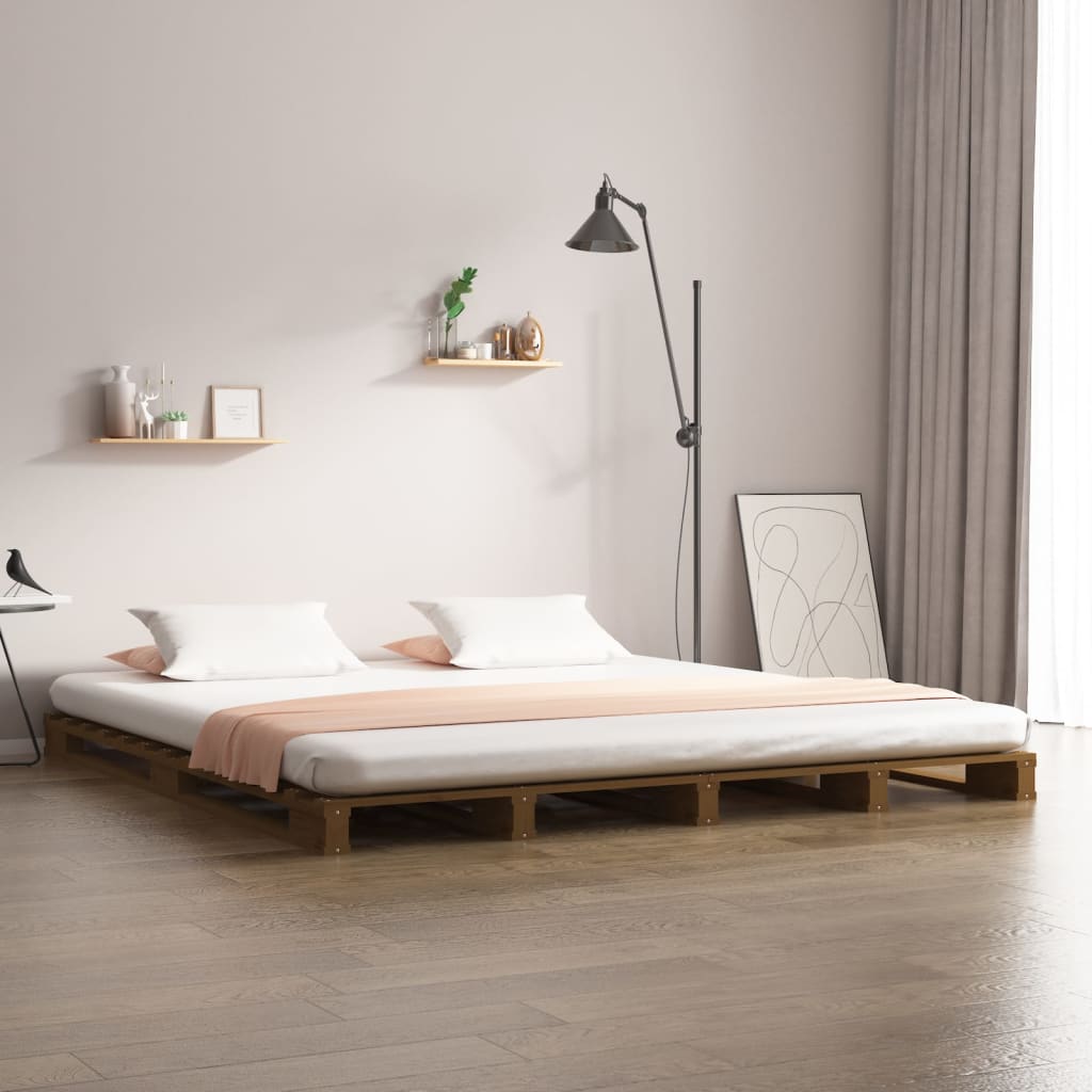 Letto a Pallet senza Materasso Ambra 120x200cm Legno Massello 821390