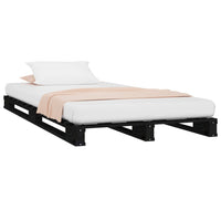 Letto a Pallet Nero 75x190 cm Small Single Legno di Pino 821421