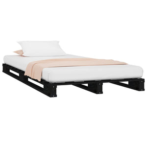 Letto a Pallet Nero 75x190 cm Small Single Legno di Pino 821421