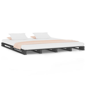 Letto a Pallet Grigio 120x190 cm Small Double Legno di Pino 821429