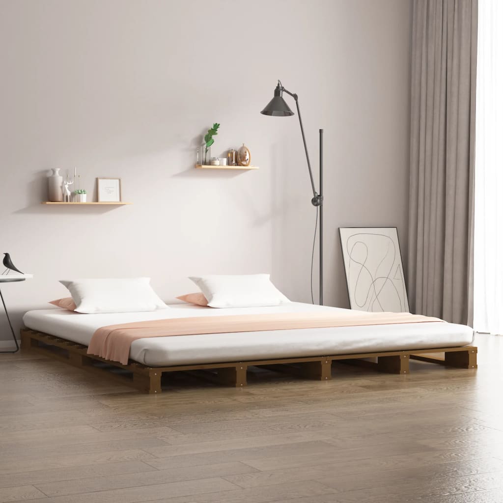 Letto Pallet senza Materasso Ambra Small Double Legno Massello 821430