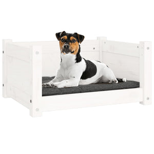 Letto per cani bianco 55,5x45,5x28 cm in legno di pino massiccio 821443