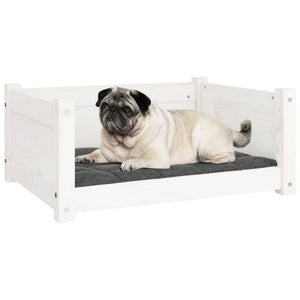 Letto per cani bianco 65,5x50,5x28 cm in legno di pino massiccio 821448