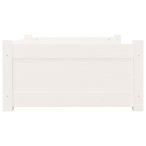Cuccia per Cani Bianca 75,5x55,5x28cm in Legno Massello di Pino 821453