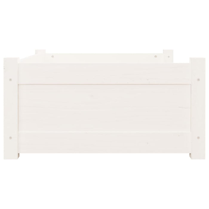 Cuccia per Cani Bianca 75,5x55,5x28cm in Legno Massello di Pino 821453