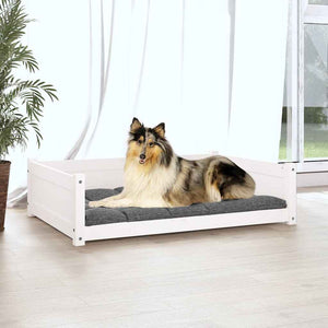 Cuccia per Cani Bianca 95,5x65,5x28cm in Legno Massello di Pino cod mxl 46455