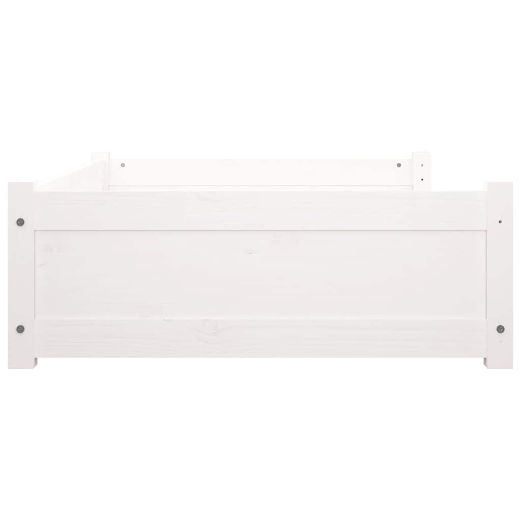 Cuccia per Cani Bianca 95,5x65,5x28cm in Legno Massello di Pino 821458