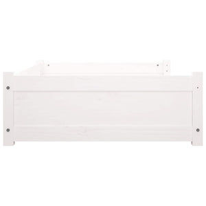 Cuccia per Cani Bianca 95,5x65,5x28cm in Legno Massello di Pino 821458