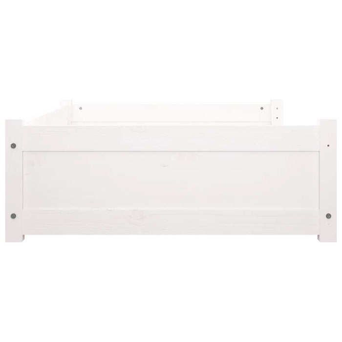 Cuccia per Cani Bianca 95,5x65,5x28cm in Legno Massello di Pino 821458