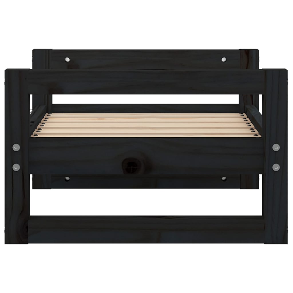 Cuccia per cani comodo divano 55,5 x 45,5 x 28 cm in legno di pino massiccio nero 02_0042698