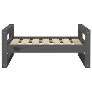 Cuccia per Cani Grigia 65,5x50,5x28cm in Legno Massello di Pino 821474